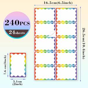 Venta directa de fábrica Etiquetas de etiqueta de nombre simple Etiquetas de etiqueta de nombre de borde colorido para clasificación de productos - Product Image 2