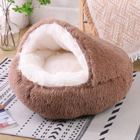 Lit pour animaux de compagnie en tissu semi-fermé extra-large 2-en-1 pour l'hiver, pour petits chiens et chats, design épaissi, maison pour chien chaude