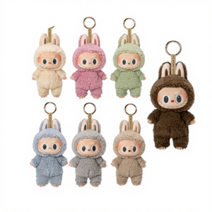 POPMART pour la boîte mystère en peluche Macaron Glass Face Sitting Party Plush, fabriquée en Chine, pour tous les âges - Product Image 1