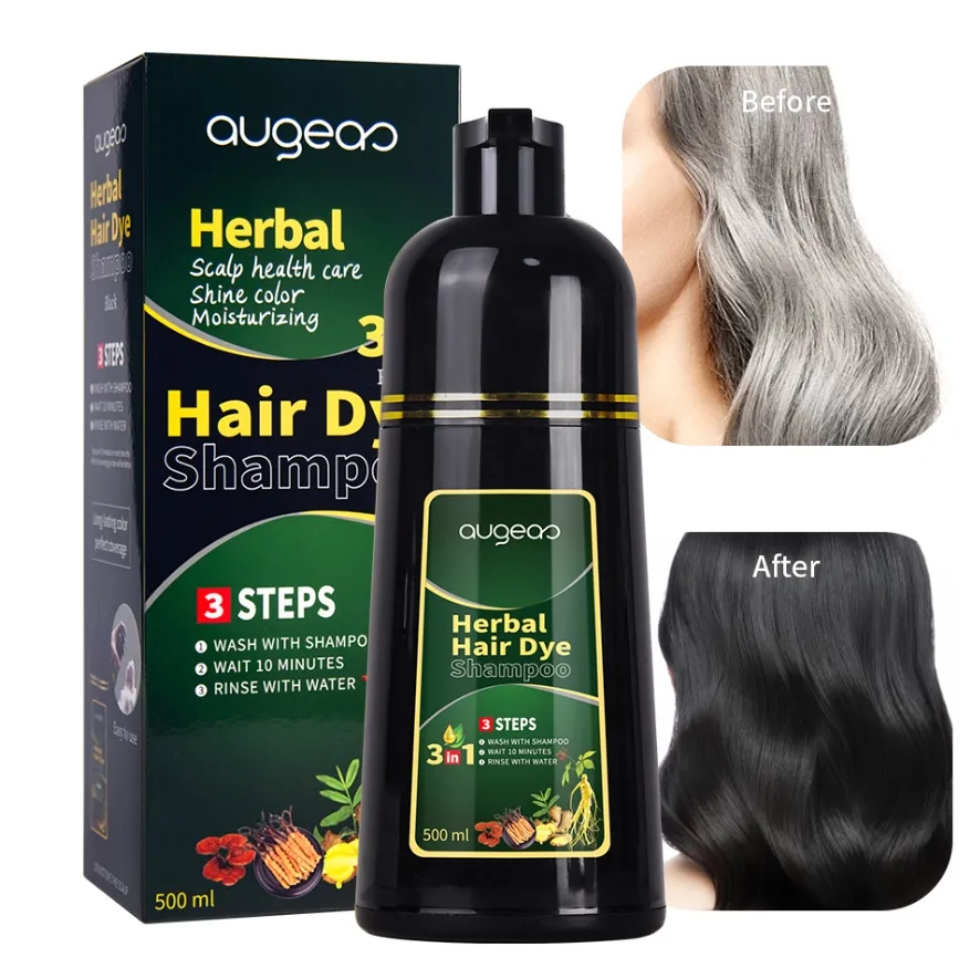 Wholesale Factory Price Herbal Plant Hair Color Ammonia Free Organic Fast Natural Black Hair Dye Shampoo