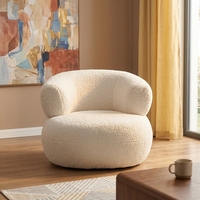 Fauteuil individuel moderne et minimaliste en velours et laine d'agneau pour petit appartement, chambre, salon, balcon, hôtel