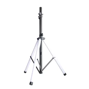 RQSONIC Stands SPS018 Heavy-Duty Stainless Steel Tripod Standing Speaker with LED Light