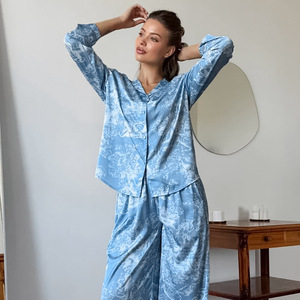 Pyjama de luxe imprimé SMOOTH pour l'automne et l'hiver, ensemble deux pièces à manches longues et pantalon, peut être porté à l'extérieur ou à <span class=keywords><strong>la</strong></span> <span class=keywords><strong>maison</strong></span> - Product Image 4