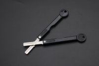 Clé vierge pliable à trou rond avec lame en laiton, boîtier PC et axe rotatif, clé manuelle d'urgence pour serrure intelligente à empreinte digitale