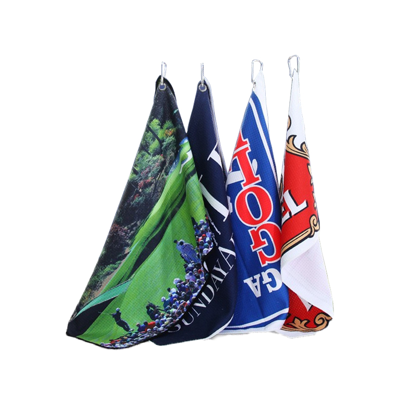 Микрофибра Вафельный полотенце для гольфа изготовленным на заказ логосом/печатным рисунком тепловой печати с сублимационным переносом, 2 боковых печать доступна