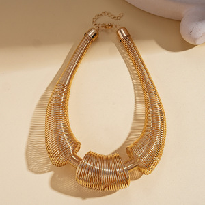 Collar de Moda Kaimei <span class=keywords><strong>2026</strong></span>, Collar Geométrico Metálico Exagerado, Accesorios Únicos, Collares Gruesos Dorados para Mujer - Product Image 4