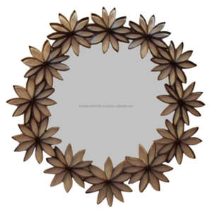 Miroir mural de forme ronde de luxe miroir décoratif en métal de haute qualité pour salon lit salle de bain verre matériel - Product Image 2