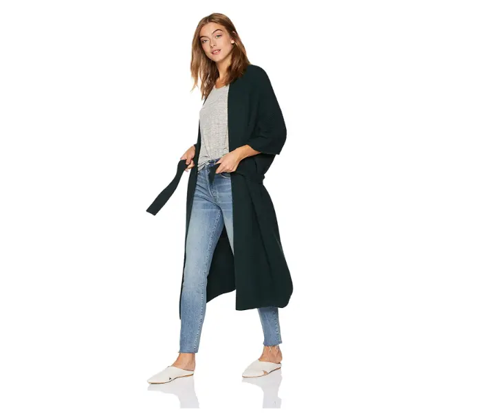 Cardigan comprido feminino de tricô, casaco feminino de malha, comprido, sem mangas, 2021