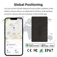 Certifié MFI pour AirTag Workcard Carte de localisation globale en plastique étanche avec positionnement AGPS Chargeur sans fil et étiquette de portefeuille
