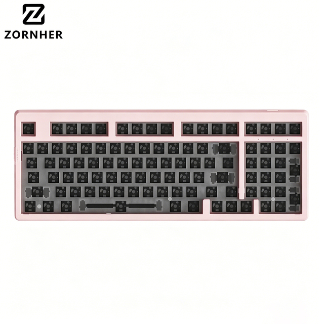 Zornher ZH980 Pink Custom Mechanical Keyboard Kit for 97-Key Keyboard Hot Swap Gasket Mount Barebone Case for 3/5-pin Switches
