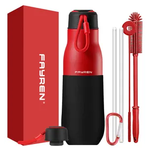 FAYREN thermos en acier inoxydable à double paroi personnalisé nouveauté bouteille d'eau de marque privée avec corde