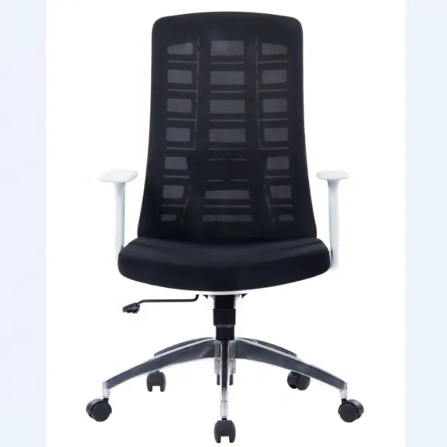 Фабричное офисное кресло с высокой спинкой и современным алюминиевым основанием