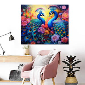 Paon plein rond image diamant peinture 30x40cm/12x16 pouces Animal décoratif <span class=keywords><strong>strass</strong></span> maison Art cadeau - Product Image 3