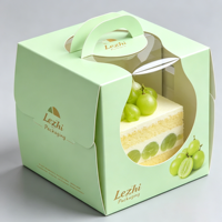 Boîtes à gâteaux personnalisées en gros, emballage de luxe pour gâteaux bento avec poignée, boîte d'emballage pour gâteaux mousse superposés avec fenêtre
