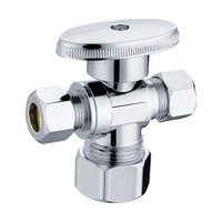 Robinet à bille KLOE 1/2 " à raccord rapide x 3/8 " DE, manuel, 1/4 de tour, en laiton chromé, pour plomberie, certifié CUPC NSF, sans plomb