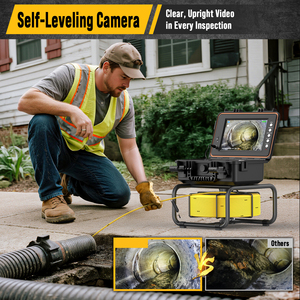 <span class=keywords><strong>Cam</strong></span>éra d'Inspection de Canalisations 1080P, 512Hz, Nivellement Automatique, 50M (165ft), Endoscope Vidéo pour Plomberie et Égouts - Product Image 6