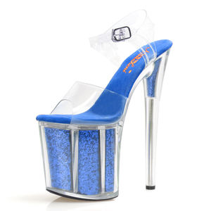 Sandales noires à talons aiguilles 20 <span class=keywords><strong>cm</strong></span> pour femmes, escarpins <span class=keywords><strong>de</strong></span> soirée, pôle <span class=keywords><strong>de</strong></span> <span class=keywords><strong>danse</strong></span>, bout ouvert, modèle <span class=keywords><strong>de</strong></span> défilé, mode pour dames, collection - Product Image 4