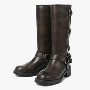 Bottes de <span class=keywords><strong>moto</strong></span> élégantes pour femmes et hommes, bottes en cuir pour pieds larges, pour l'extérieur - Product Image 6