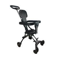 Buggy bébé léger à quatre roues Roue silencieuse Siège pliable et bidirectionnel Aucune installation requise Peut s'asseoir ou s'allonger
