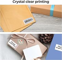 Label Thermal Langsung Perekat Sendiri Ukuran 3x3 Inch 76.2x76.2mm Tahan Air untuk Barcode dan Pengiriman, Cocok untuk Printer Thermal