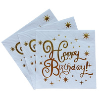 Vente en gros de serviettes en papier imprimées avec logo personnalisé Serviettes pour le dîner et le cocktail Élégante serviette en papier tissu avec feuille d'or