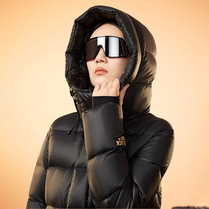 Chaud coupe-vent solide unisexe veste d'hiver décontracté avant fermeture éclair femmes longue doudoune confortable poche manteaux équestres - Product Image 3