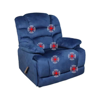 Fauteuil inclinable de massage vibrant confortable de style moderne pour salon, avec fonction manuelle et revêtement en velours