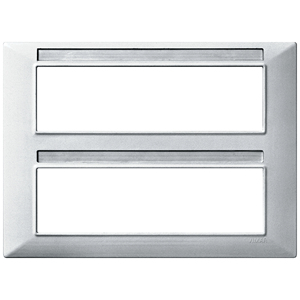 Vimar Wall <b>Switch</b> <b>Plate</b> Matt Silver 25.5x29.5mm Double Gang - Product Image 1