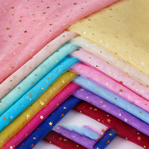 Hot Bán 100% Polyester Lưới Long Lanh Vàng Trăng Sao Thêu Đồng Bằng Vải Tuyn Lưới Tùy Chỉnh Tutu Váy Vải - Product Image 2