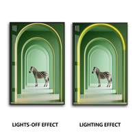 Peintures modernes pour décoration intérieure de salon Peinture d'art à lumière LED brillante pour étendre l'espace