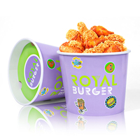 Cajas de Embalaje Biodegradables Desechables de Papel para Palomitas y Papas Fritas, para Pollo Frito KFC, con Logotipo Personalizado, Venta al Por Mayor