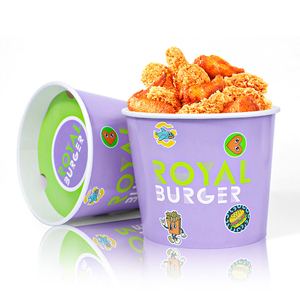 Cajas de Papel Desechables al por Mayor para Palomitas de Maíz, Papas Fritas, Cajas de Embalaje para Alimentos, Caja para Pollo Frito KFC con Logotipo - Product Image 1