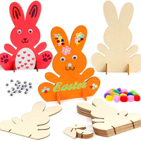 2025 Pâques en bois debout ornements bricolage artisanat joyeux pâques lapin fête Table enfants jouets cadeau décoration de la maison