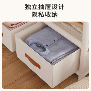Storage <b>Wardrobe</b> Metal Freestanding Sliding Door Single Row Double Row Dustproof Cabinet for Home Bedroom Rental Rooms - Product Image 2