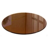 Chine usine Ultra clair verre trempé Table ronde en Bronze noir polissage bord pour salle de bain prix de gros Table basse