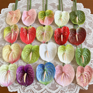 Fleur artificielle Anthurium à tige unique, imprimée en 3D, effet toucher réel, vente en gros directe usine pour mariages, banquets, maisons et hôtels - Product Image 1