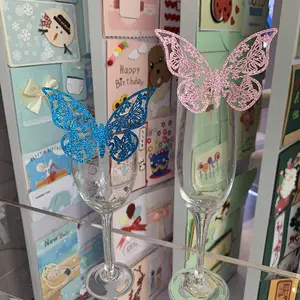 एजियन उपहार Schmetterling Dekoration शादी का निमंत्रण लेजर कट लक्जरी खुश जन्मदिन की पार्टी की आपूर्ति के लिए तितली सजावट