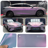 Vente chaude 1.52x17 mètres mat brillant métallisé peinture rose série voiture vinyle Film PET couleur carte échantillon pistolet sec/pas de bulles d'air