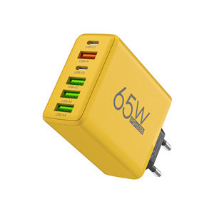 <span class=keywords><strong>Chargeur</strong></span> multi-ports USB-C et USB-A 65W à charge <span class=keywords><strong>rapide</strong></span>, sortie 5V/2A et 3A-15W, compatible avec les téléphones mobiles, entrée 100-240V - Product Image 1