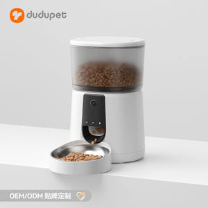 Dudupet Distributeur automatique de nourriture pour animaux de compagnie avec contrôle par application Wifi pour chiens et chats, forme arrondie, conception détachable, prise US - Product Image 1