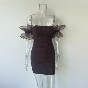 Nuovo Prodotto Della Signora <span class=keywords><strong>di</strong></span> <span class=keywords><strong>Tendenza</strong></span> <span class=keywords><strong>Abbigliamento</strong></span> <span class=keywords><strong>di</strong></span> Alta Qualità Delle Donne Sexy Del Manicotto della Bolla Delle Donne Della Signora Del Collare Del Quadrato Abiti - Product Image 6