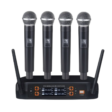 High-End Professional Portable Dynamic Wireless Microphone System 2 Cardioid Handheld Mics Metal Construction for Stage