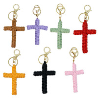 Porte-clés Croix pour Femme Doré, Breloque Sac de Foi Chrétienne, Accessoire pour Sacs à Main, Portefeuilles, Cadeau de Prière
