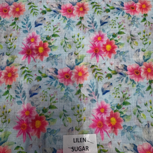 Nueva Tela Ligera Personalizada Lilen Sugar 100% Algodón Suave con Estampado Digital para Confección de Prendas y Vestidos - Product Image 1