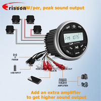 Système audio de moto étanche Radio DAB stéréo marine et lecteur MP3 pour bateau voiture UTV ATV-FM AM récepteur avec tuyau