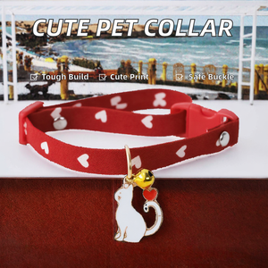 Collar Acolchado de Poliéster con Estampado de Dibujos Animados, Hebilla de Seguridad, Cintas Brillantes para Perros y Gatos, para Todas las Estaciones - Product Image 2