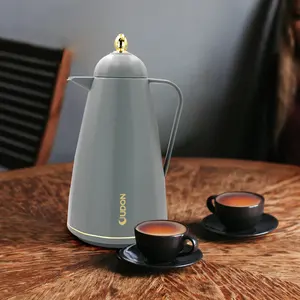 定制设计阿拉伯保温瓶塑料咖啡壶真空绝缘咖啡瓶，带玻璃衬板