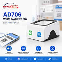 AD706 Boîtier sonore de paiement QR avec diffusion vocale, scanner de codes-barres 2D USB pour lecteur de codes QR, terminal de caisse de supermarché, stock