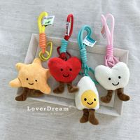 Mainan Boneka Lucu Kartun Hati Pentagram Gantungan Kunci Carabiner Liontin Dekorasi Tas Gadis Manis Hadiah untuk Anak Perempuan