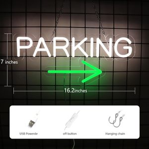 Parking Letreros Neon LED indoor hanging ambient light shop <b>sign</b> wall decoration light entrance indicator light luminous <b>sign</b> - Product Image 2